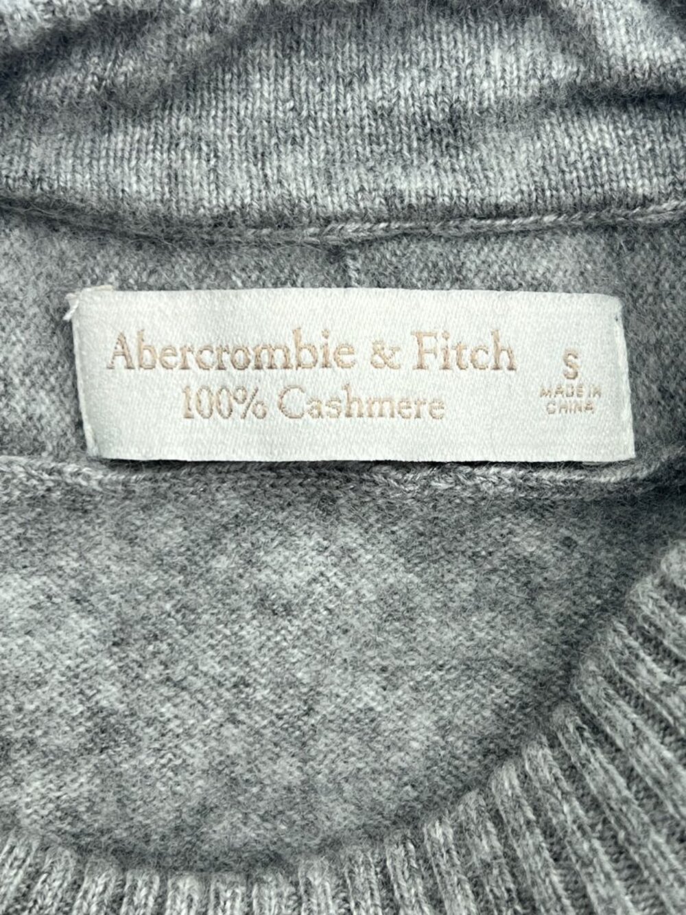 Abercrombie & Fitch Womens Gray 100% Cashmere  Short Sleeve Sweater Tee Small - Picture 2 of 7